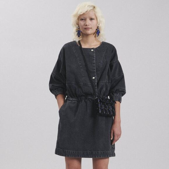 RACHEL COMEY Holt Dress Washed Black Denim Gray {102} - Picture 2 of 8